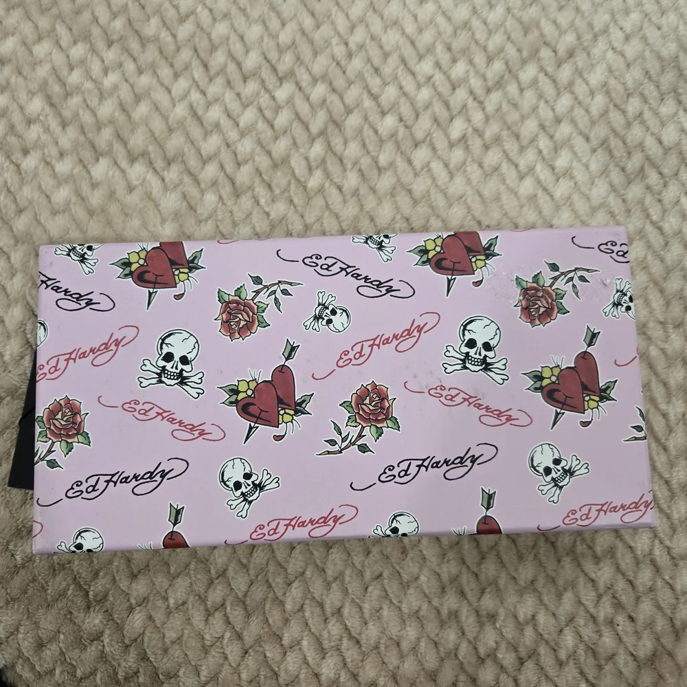 Ed Hardy Black Wallet and Key Ring Gift Set
